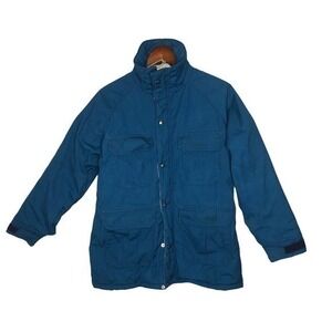 Woolrich vintage women's blue winter puffy jacket with pockets heavy medium